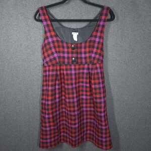 Soda Blu Wool Blend Plaid Sleeveless Dress  Size M  Made in New York 90s Y2K